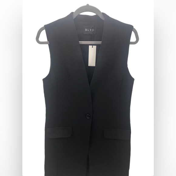 NWT BLVD Sleeveless Blazer Vest with Single Button - Picture 3 of 5
